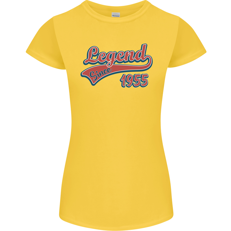Legend Since 68th Birthday 1955 Womens Petite Cut T-Shirt Yellow