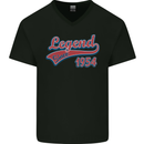 Legend Since 69th Birthday 1954 Mens V-Neck Cotton T-Shirt Black