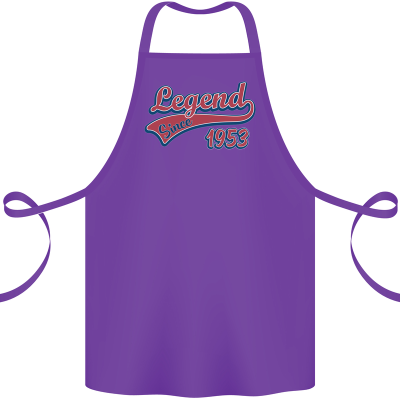 Legend Since 70th Birthday 1953 Cotton Apron 100% Organic Purple
