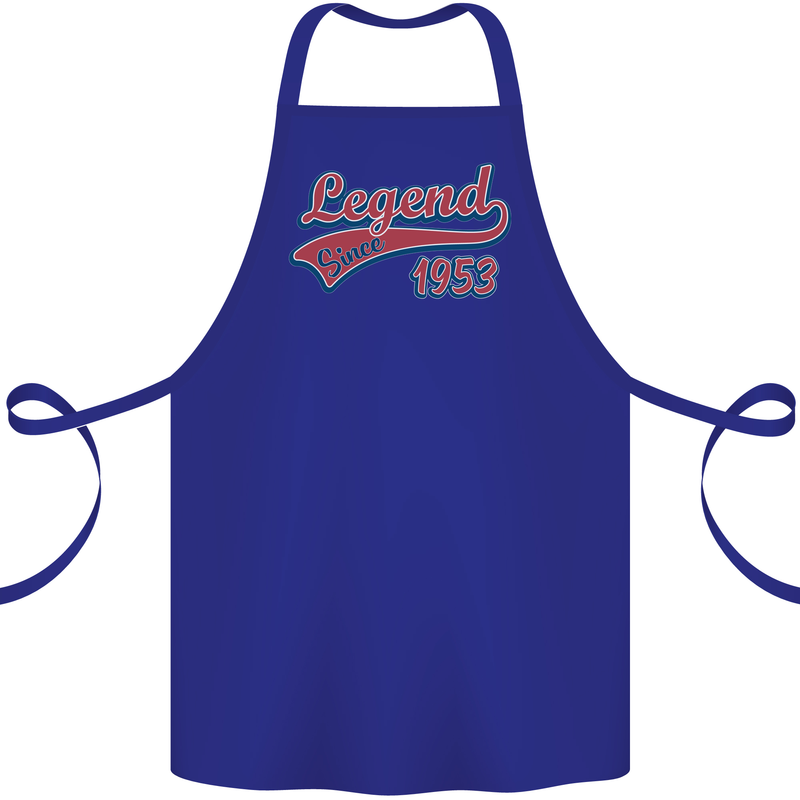 Legend Since 70th Birthday 1953 Cotton Apron 100% Organic Royal Blue