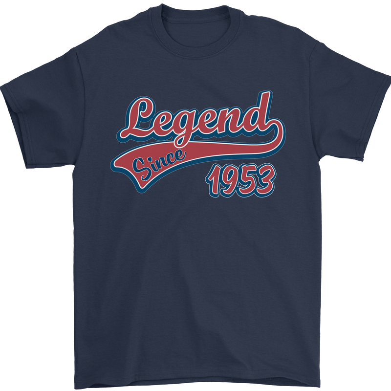 Legend Since 70th Birthday 1953 Mens T-Shirt 100% Cotton Navy Blue