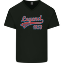 Legend Since 70th Birthday 1953 Mens V-Neck Cotton T-Shirt Black