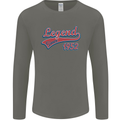 Legend Since 71st Birthday 1952 Mens Long Sleeve T-Shirt Charcoal