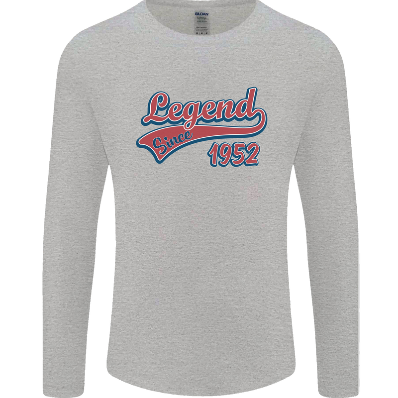 Legend Since 71st Birthday 1952 Mens Long Sleeve T-Shirt Sports Grey