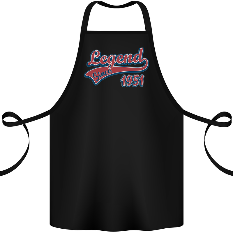 Legend Since 72nd Birthday 1951 Cotton Apron 100% Organic Black