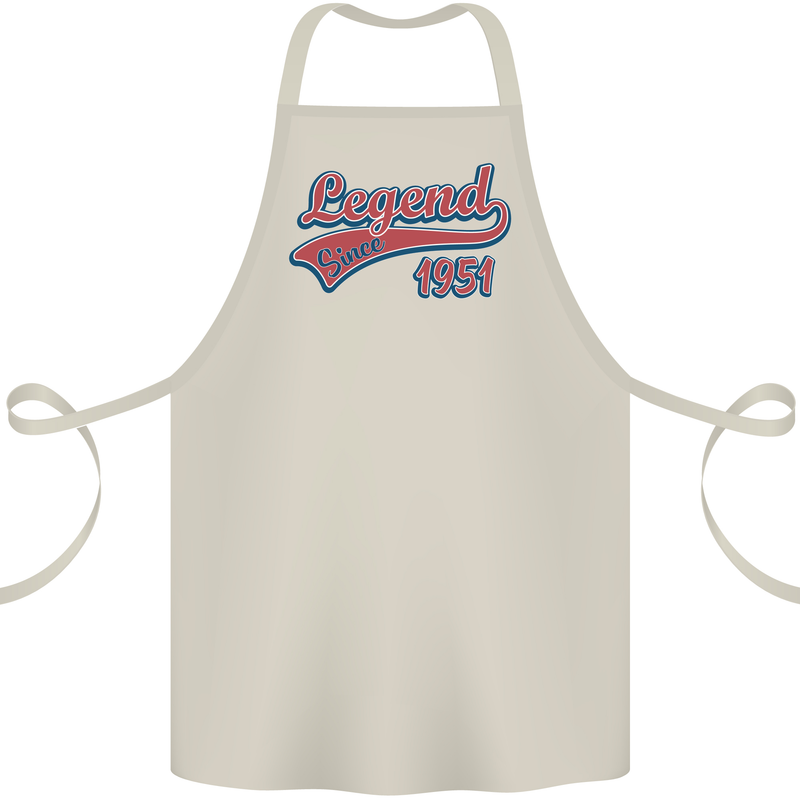 Legend Since 72nd Birthday 1951 Cotton Apron 100% Organic Natural