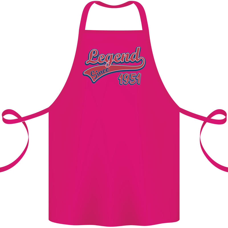 Legend Since 72nd Birthday 1951 Cotton Apron 100% Organic Pink