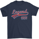 Legend Since 72nd Birthday 1951 Mens T-Shirt 100% Cotton Navy Blue
