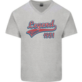 Legend Since 72nd Birthday 1951 Mens V-Neck Cotton T-Shirt Sports Grey