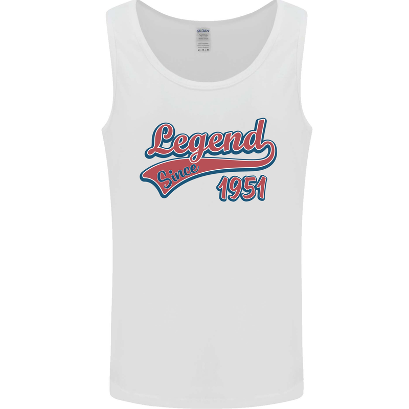 Legend Since 72nd Birthday 1951 Mens Vest Tank Top White