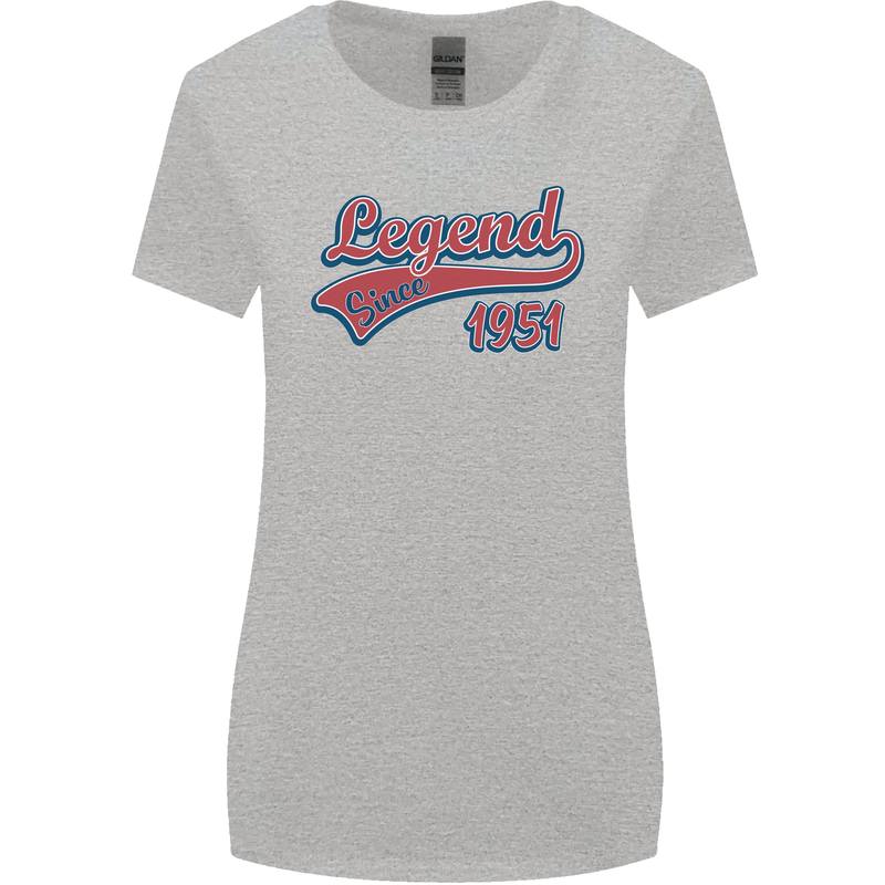 Legend Since 72nd Birthday 1951 Womens Wider Cut T-Shirt Sports Grey