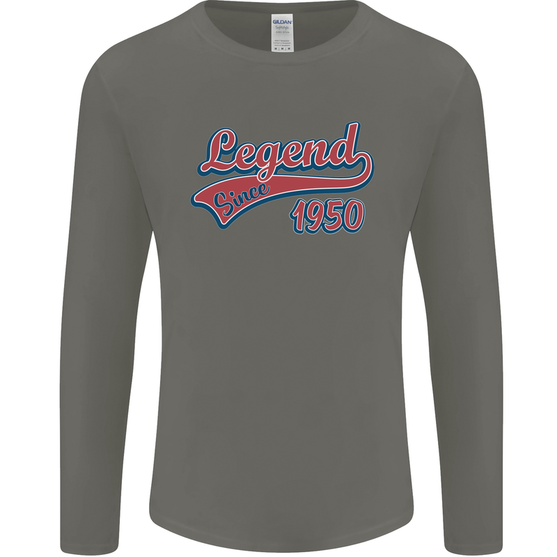Legend Since 73rd Birthday 1950 Mens Long Sleeve T-Shirt Charcoal