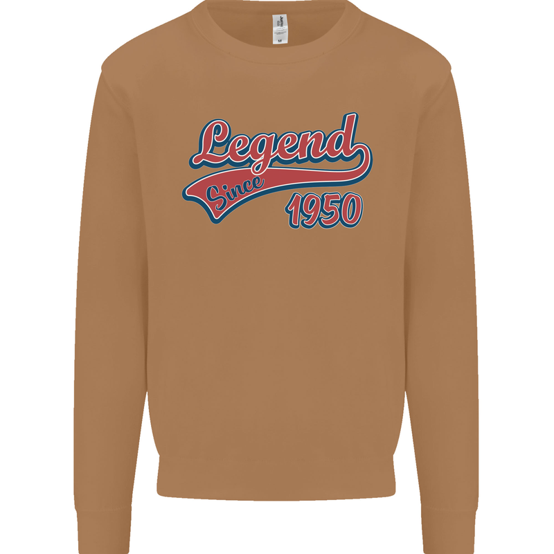 Legend Since 73rd Birthday 1950 Mens Sweatshirt Jumper Caramel Latte