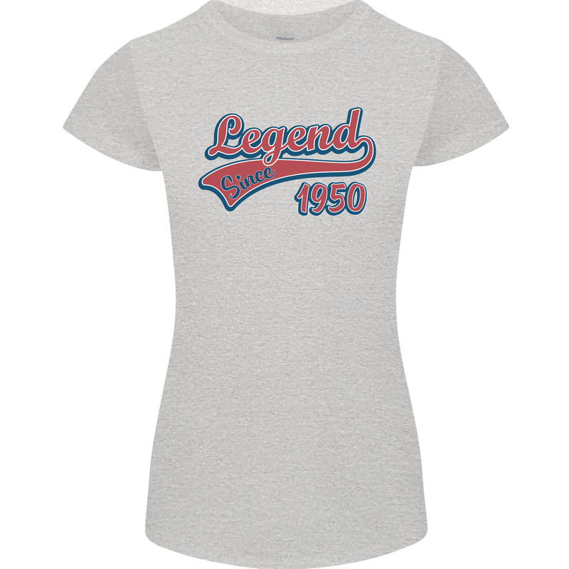 Legend Since 73rd Birthday 1950 Womens Petite Cut T-Shirt Sports Grey