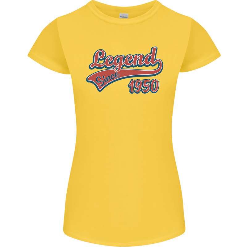 Legend Since 73rd Birthday 1950 Womens Petite Cut T-Shirt Yellow