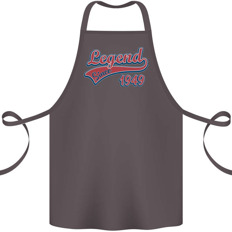 Legend Since 74th Birthday 1949 Cotton Apron 100% Organic Dark Grey