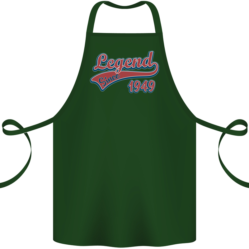 Legend Since 74th Birthday 1949 Cotton Apron 100% Organic Forest Green