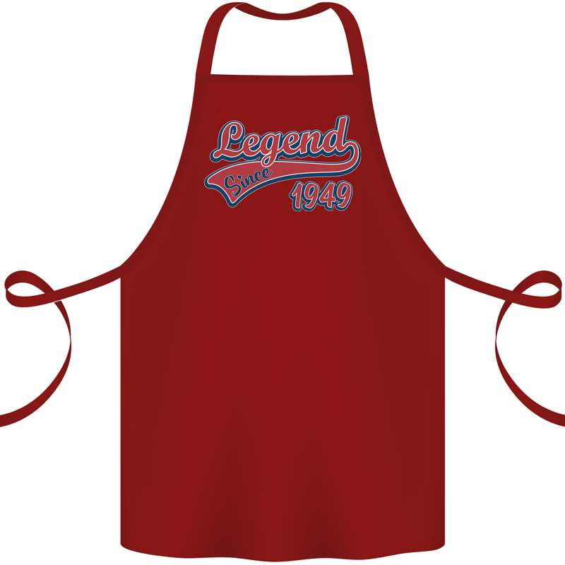 Legend Since 74th Birthday 1949 Cotton Apron 100% Organic Maroon