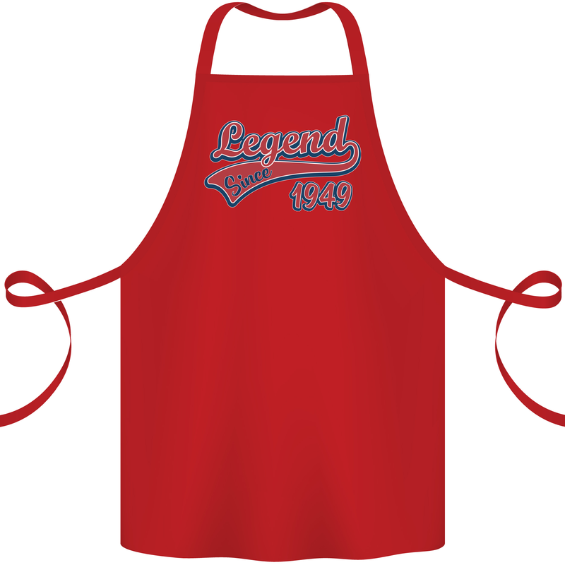 Legend Since 74th Birthday 1949 Cotton Apron 100% Organic Red