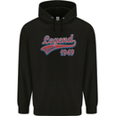 Legend Since 74th Birthday 1949 Mens 80% Cotton Hoodie Black