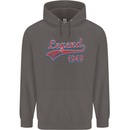 Legend Since 74th Birthday 1949 Mens 80% Cotton Hoodie Charcoal