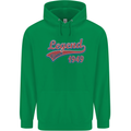 Legend Since 74th Birthday 1949 Mens 80% Cotton Hoodie Irish Green
