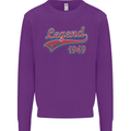 Legend Since 74th Birthday 1949 Mens Sweatshirt Jumper Purple