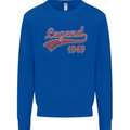 Legend Since 74th Birthday 1949 Mens Sweatshirt Jumper Royal Blue