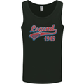 Legend Since 74th Birthday 1949 Mens Vest Tank Top Black