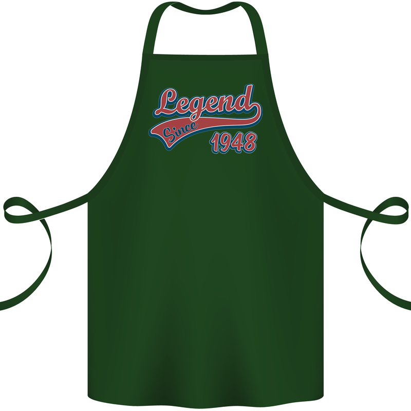 Legend Since 75th Birthday 1948 Cotton Apron 100% Organic Forest Green