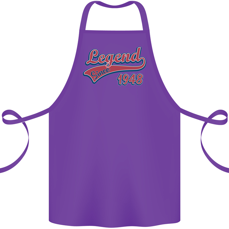 Legend Since 75th Birthday 1948 Cotton Apron 100% Organic Purple