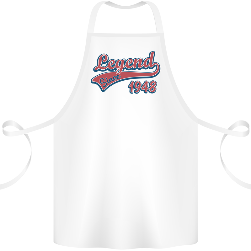 Legend Since 75th Birthday 1948 Cotton Apron 100% Organic White