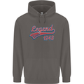 Legend Since 75th Birthday 1948 Mens 80% Cotton Hoodie Charcoal