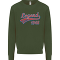 Legend Since 75th Birthday 1948 Mens Sweatshirt Jumper Forest Green