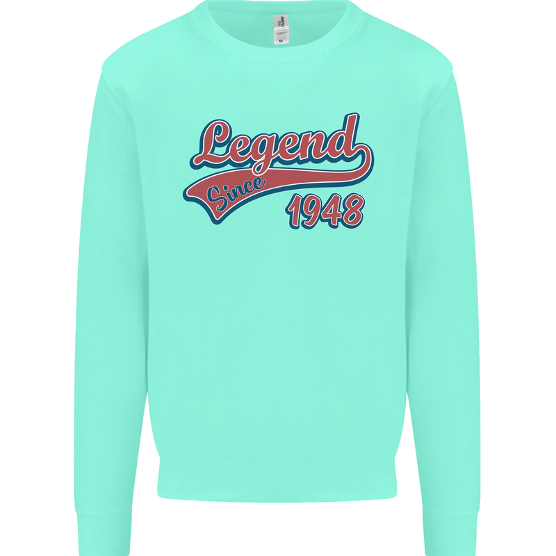 Legend Since 75th Birthday 1948 Mens Sweatshirt Jumper Peppermint