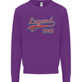 Legend Since 75th Birthday 1948 Mens Sweatshirt Jumper Purple