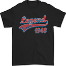 Legend Since 75th Birthday 1948 Mens T-Shirt 100% Cotton Black
