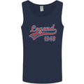 Legend Since 75th Birthday 1948 Mens Vest Tank Top Navy Blue