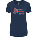Legend Since 75th Birthday 1948 Womens Wider Cut T-Shirt Navy Blue