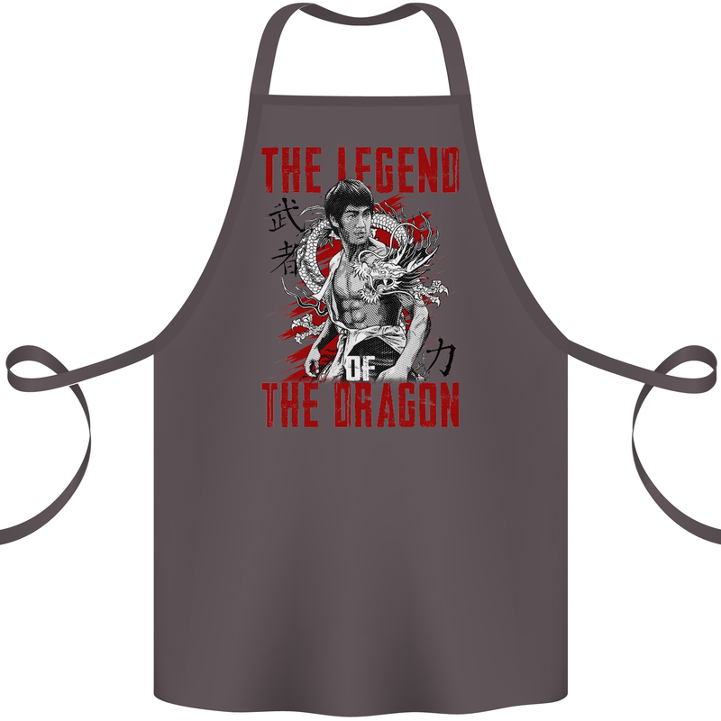 Legend of the Dragon MMA Martial Arts Movie Cotton Apron 100% Organic Dark Grey