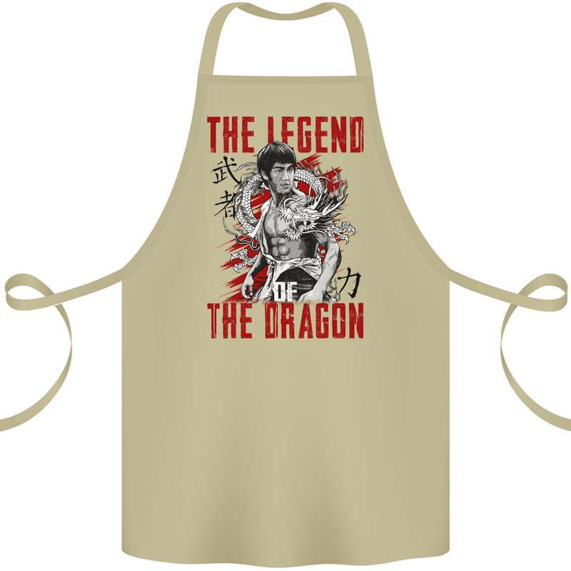 Legend of the Dragon MMA Martial Arts Movie Cotton Apron 100% Organic Khaki
