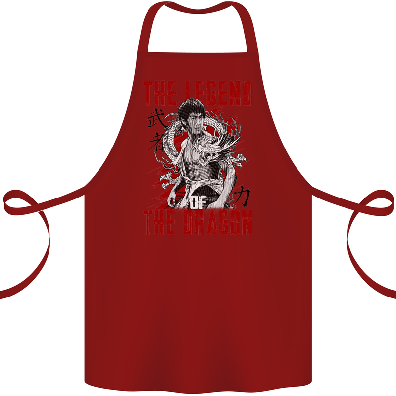 Legend of the Dragon MMA Martial Arts Movie Cotton Apron 100% Organic Maroon