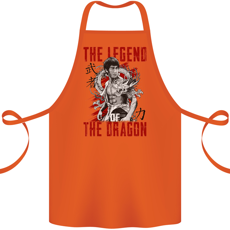 Legend of the Dragon MMA Martial Arts Movie Cotton Apron 100% Organic Orange