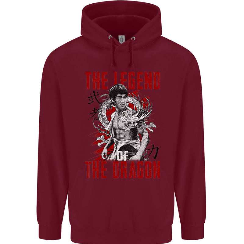 Legend of the Dragon MMA Martial Arts Movie Mens 80% Cotton Hoodie Maroon