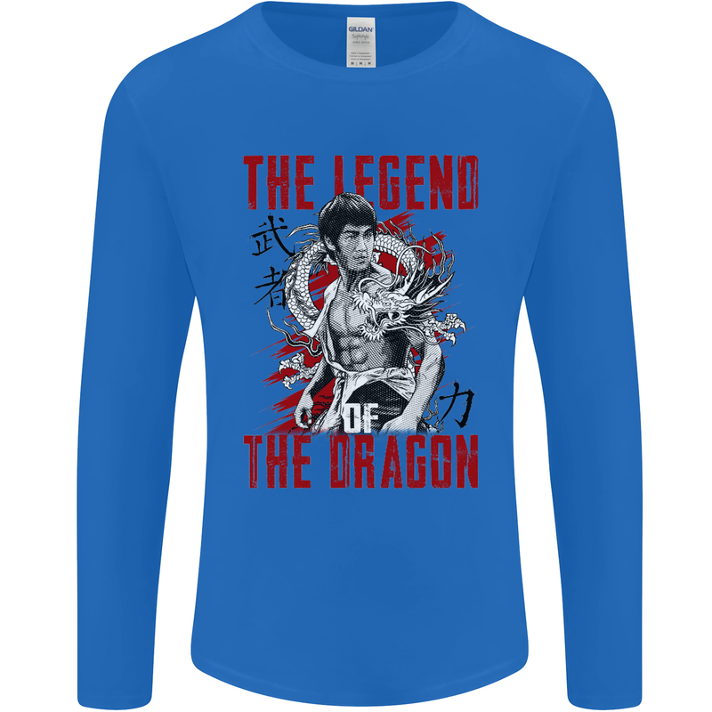 Legend of the Dragon MMA Martial Arts Movie Mens Long Sleeve T-Shirt Royal Blue