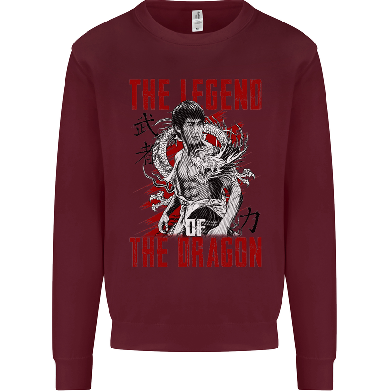 Legend of the Dragon MMA Martial Arts Movie Mens Sweatshirt Jumper Maroon