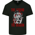 Legend of the Dragon MMA Martial Arts Movie Mens V-Neck Cotton T-Shirt Black