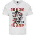 Legend of the Dragon MMA Martial Arts Movie Mens V-Neck Cotton T-Shirt White