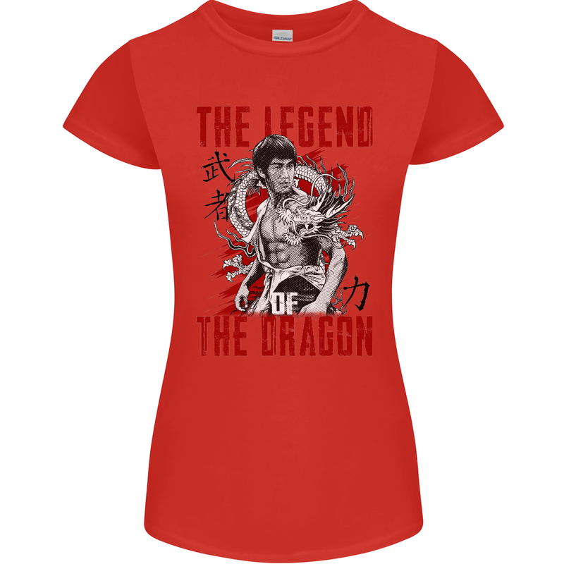 Legend of the Dragon MMA Martial Arts Movie Womens Petite Cut T-Shirt Red