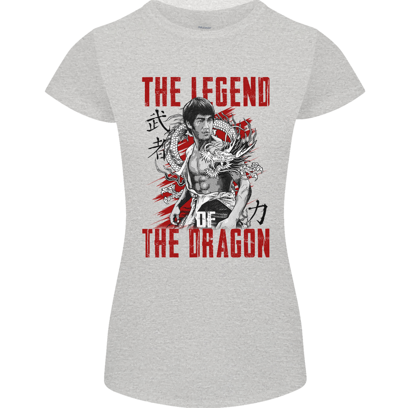 Legend of the Dragon MMA Martial Arts Movie Womens Petite Cut T-Shirt Sports Grey